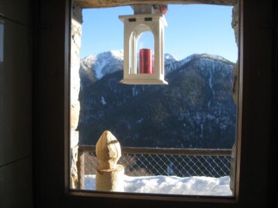 Blick auf Berge durch den Künstlerblick, Piansecco Onsernonetal